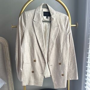 Banana Republic Cream Blazer Linen Blend Tailored